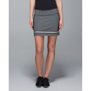 Lululemon 6 Refresh Skirt Heathered Speckled Black French Terry GUC